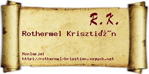 Rothermel Krisztián névjegykártya
